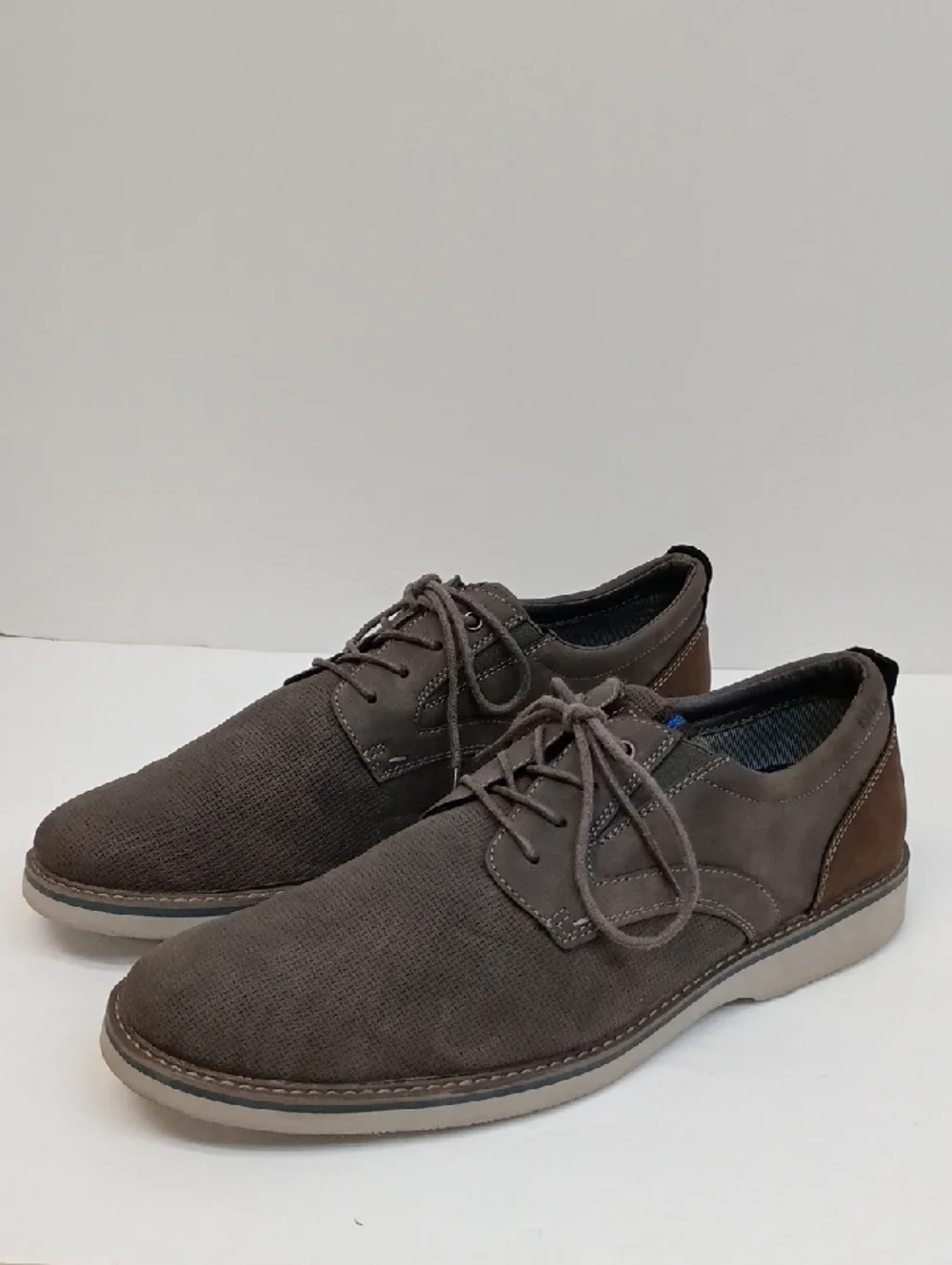 Nunn Bush Gray Suede Lace Up Oxford Shoes Comfort Casual Size 12